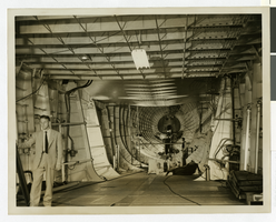 Photograph of men in the interior of the Flying Boat, November 2, 1947