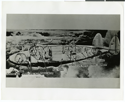 Photograph of a diagram showing the Lockheed 14 aircraft, June 10, 1938