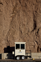 Photograph of a police observation booth on the Nevada side of Hoover Dam, March 5, 2009