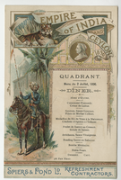 Empire of India and Ceylon, dinner, menu, July 2, 1896, Quadrant restaurant