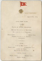 R.M.S. Teutonic steamship, menu, April 27, 1891