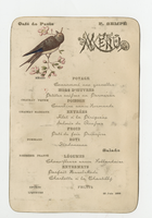Café de Paris, menu, June 23, 1888