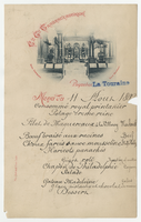 La Touraine steamship, menu, August 11, 1899
