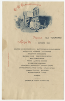 La Touraine steamship, menu, October 9, 1893