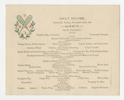 Galt House, menu, November 24, 1882
