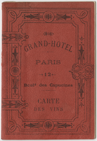 Grand-Hotel, beverage list