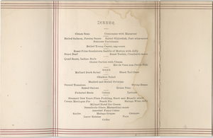 New Year's Day dinner menu, 1884, The Millard