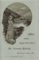 New Year's Day menu, 1884, St. James Hotel 