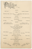 New Year's Day menu, 1884, Seventh Avenue Hotel 