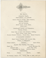 Windsor, menu, Sunday March 6, 1881