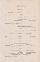 The Arlington, menu, Sunday, June 22, 1884  