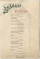 The Hollywood Hotels menu, August 27, 1887
