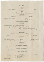 St. Vrain, menu, August 3, 1884