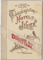 Thanksgiving dinner menu, November 24,1892, Hotel Julien