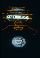 Slide of a neon sign for Fong's Garden restaurant, Las Vegas, circa 1980s
