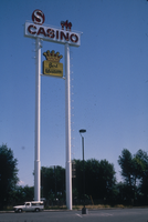 Slide of the neon signs for the Sheraton Casino and Best Western Hotel, Nevada, 1986