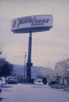 Slide of the neon sign for the Travelodge, Reno, Nevada, 1986