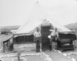 Film transparency of Deputy Marshall H. J. Williamson and W. M. Cook in Williamsville, Nevada, circa early to mid 1930s