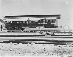 Film transparency of the Salt Lake Railroad Company depot and Pacific Express Company office, Las Vegas, circa 1905