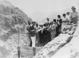 Film transparency of people at an observation point for Hoover Dam, September 19, 1931