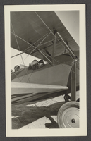 Photograph of Buzz Monison's biplane, Las Vegas, Nevada, January 30, 1929
