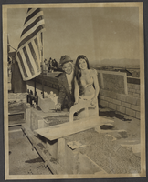 Photograph of Percy Villa and Karen Cardinali on the roof of the Aladdin Hotel, Las Vegas, Nevada, December 3, 1975