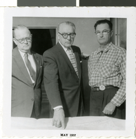 Photograph of Cyril Wengert with two men, May 1957