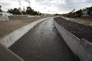 Tropicana Wash flood water, Las Vegas, Nevada: digital photograph