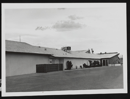 North view of the Church of Christ parking lot: photographic print