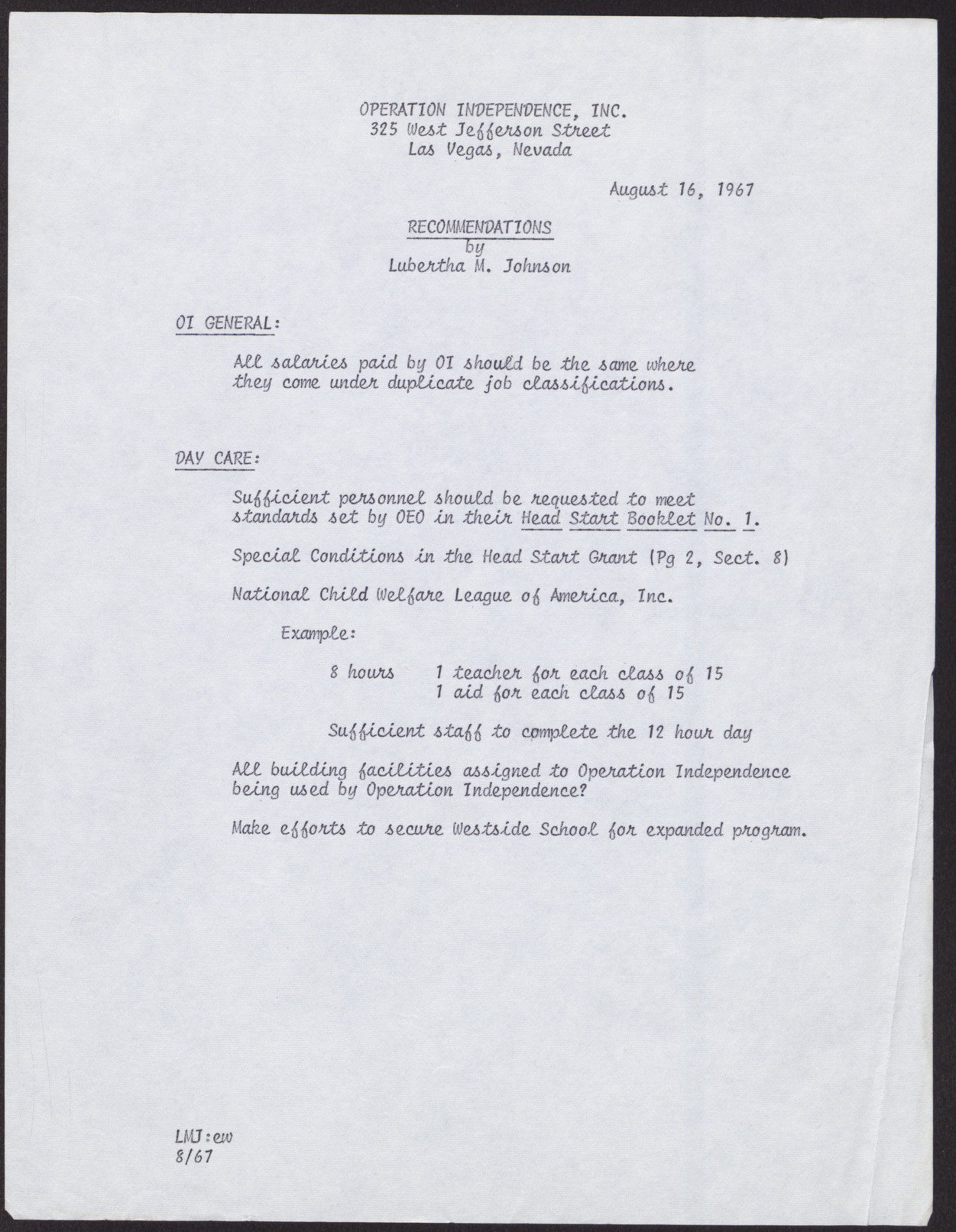 Minutes from an Operation Independence, Inc. Executive Committee Meeting (4 pages), August 16, 1967
