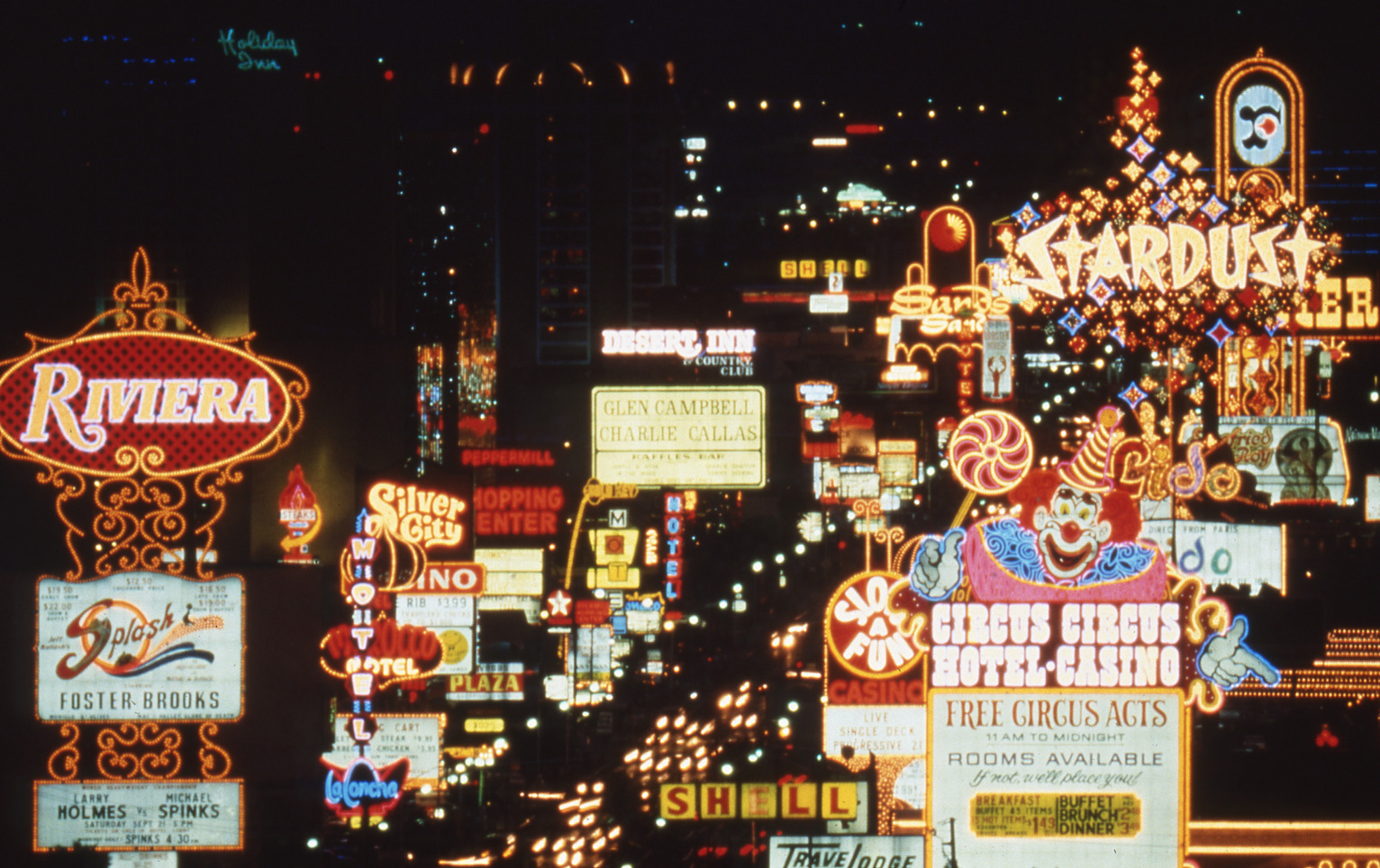 Nighttime view of The Strip in Las Vegas