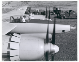 Photograph of Howard Hughes in cockpit of the XF-11, Culver City, California, July 7, 1946