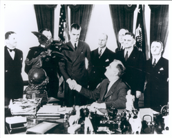 Photograph of Howard Hughes with President Franklin D. Roosevelt, Washington D.C., circa 1936