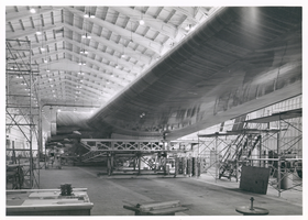 Photograph of the Hughes Flying Boat wing under construction, Culver City, California, June 1, 1945