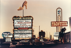 Photograph of Las Vegas hotel marquees, 1968