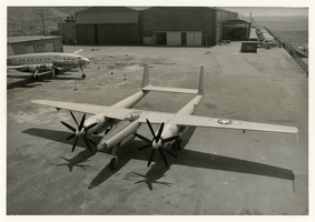 Photograph of XF-11 plane at the Hughes Airport, Culver City, California, July 7, 1946