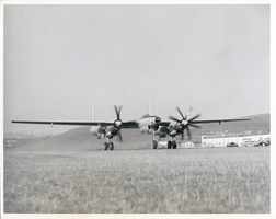 Photographs of first XF-11 plane taking off, July 7, 1946