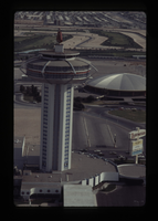 Film transparency of the Landmark Hotel and Las Vegas Convention Center dome, Las Vegas, circa 1966-1970