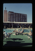 Photograph of poolside guests at the Desert Inn, Las Vegas, 1967-1972