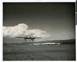 Photograph of the Hughes XF-11 plane at the Hughes Airport, Culver City, California, April 4, 1947