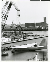 Photograph of Hughes HK-1 Flying Boat at Terminal Island in the Los Angeles Harbor, 1947