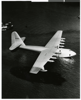 Aerial photograph of Hughes HK-1 Flying Boat in the Los Angeles Harbor, November 2, 1947