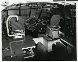 Photograph of the cockpit of the Hughes HK-1 Flying Boat, Los Angeles Harbor, October 31, 1947