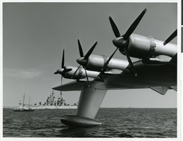 Photograph of a portion of the Flying Boat during test flight, November 2, 1947