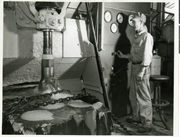 Photograph of worker in Hughes Machine Shop, Texas, circa 1940s-1950s