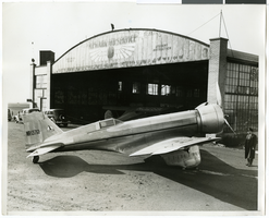 Photograph of Howard Hughes' Northrop Gamma Racer in Newark, New Jersey, January 14, 1936
