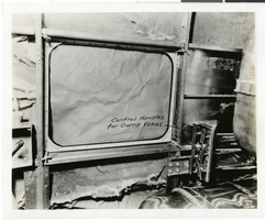 Photograph of plane's interior showing dump valves, 1930-1950
