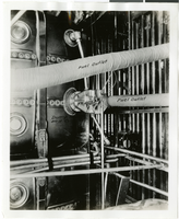 Photograph of interior plane fuel outlets, 1930-1950