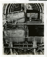 Photograph of plane's interior fuel tanks, 1930-1950