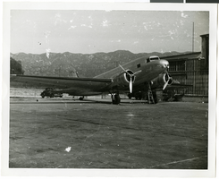 Photograph of aircraft on tarmac, 1930-1950